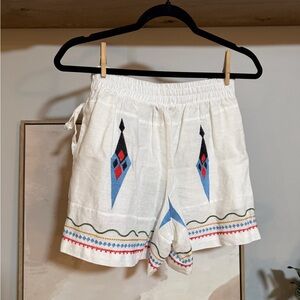 NWT Embroidered 100% Greek Linen Women's Wrap Shorts Gaia’s Goodies